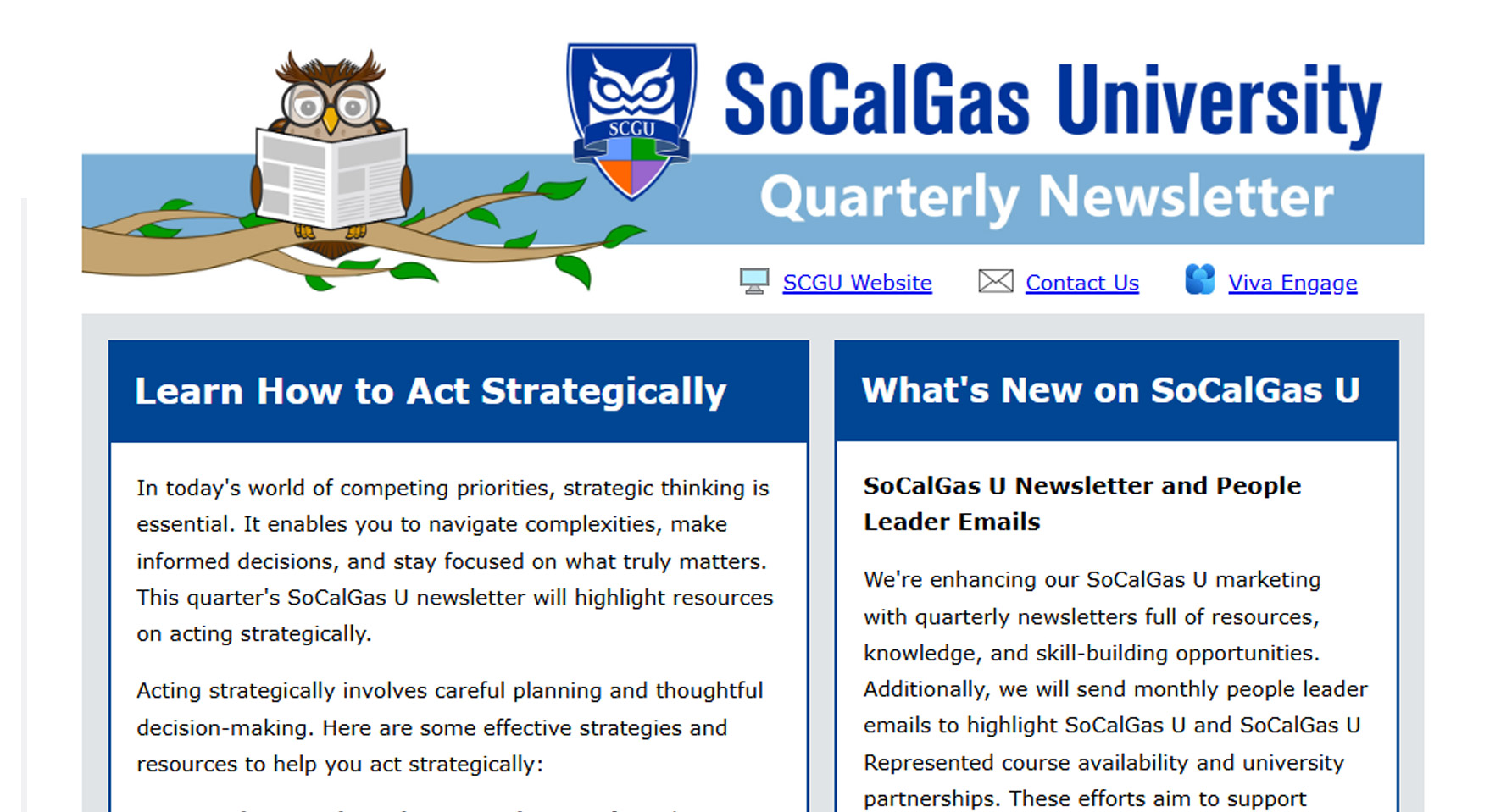 Thumbnail. SCGU Quarterly Newsletter.