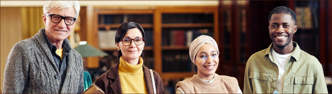 A group of people smiling.