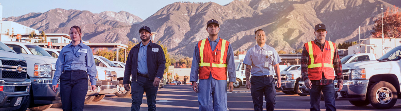 A group of employees on a job site.