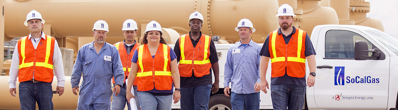 A group of employees on a job site.