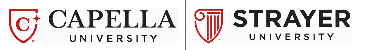 Logo. Capella University. Strayer University.