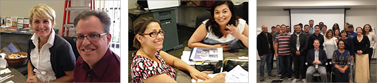 Pictures. Employees participating in the Leadership Training Camp.