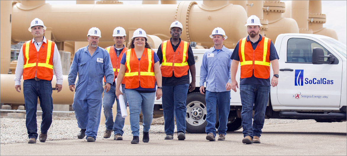 Picture. A group of employees working at a jobsite.