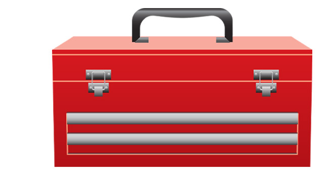 Graphic. A red toolbox.