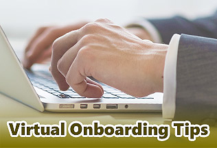 Picture. Virtual Onboarding Tips.