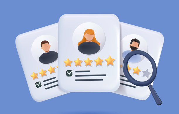 A graphic image showing vendor reviews.